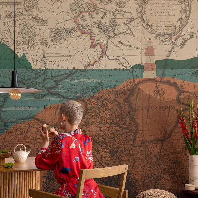 Samolepilna fototapeta za dnevno sobo Zgodovinski zemljevid