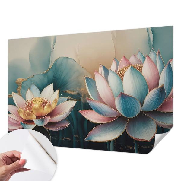 Samolepilna fototapeta za spalnico z motivom lotosov za pomirjujoč ambient