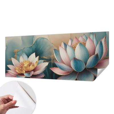 Samolepilna fototapeta za spalnico z motivom lotosov za pomirjujoč ambient