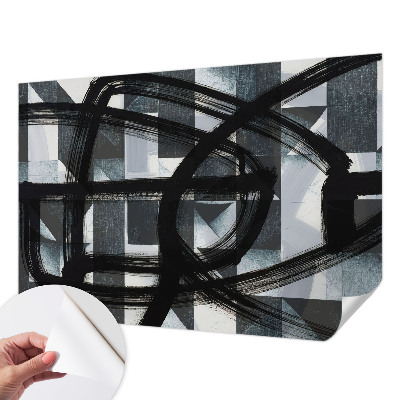 Samolepilna fototapeta za dnevno sobo z izraznim geometrijskim motivom