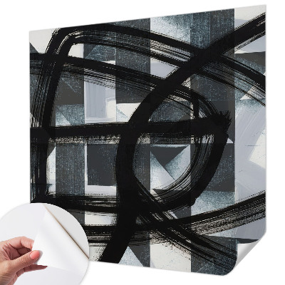 Samolepilna fototapeta za dnevno sobo z izraznim geometrijskim motivom