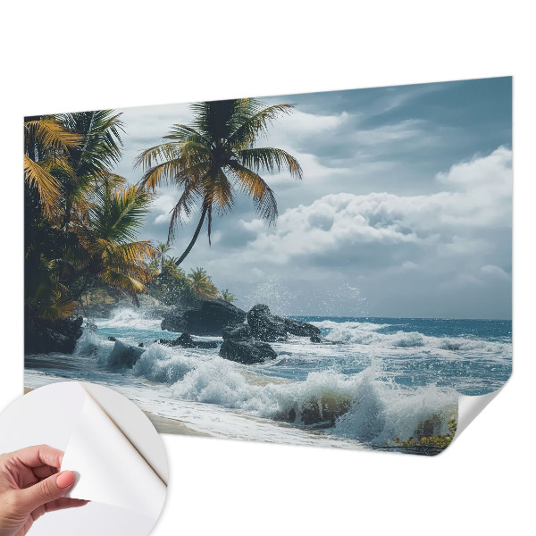 Samolepilna fototapeta za dnevno sobo z motivom eksotične plaže