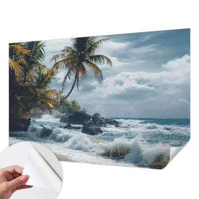 Samolepilna fototapeta za dnevno sobo z motivom eksotične plaže