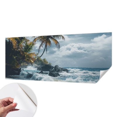 Samolepilna fototapeta za dnevno sobo z motivom eksotične plaže