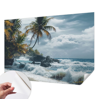 Samolepilna fototapeta za dnevno sobo z motivom eksotične plaže