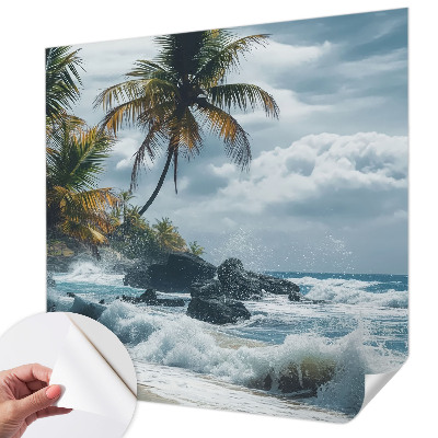 Samolepilna fototapeta za dnevno sobo z motivom eksotične plaže