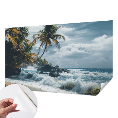 Samolepilna fototapeta za dnevno sobo z motivom eksotične plaže