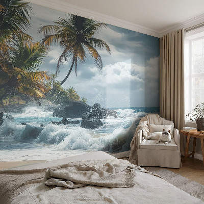 Samolepilna fototapeta za dnevno sobo z motivom eksotične plaže