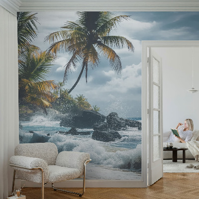 Samolepilna fototapeta za dnevno sobo z motivom eksotične plaže