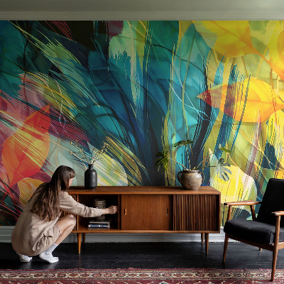 Samolepilna fototapeta za dnevno sobo Abstraktni listi