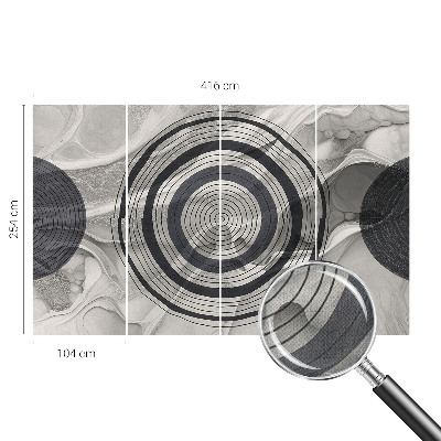 Samolepilna fototapeta za spalnico Sivi krogi