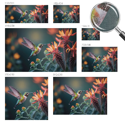 3D fototapeta Cvetovi kolibrija