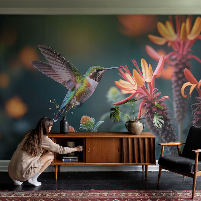 3D fototapeta Cvetovi kolibrija