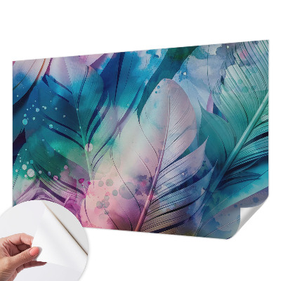 Samolepilna fototapeta z motivom barvitega perja