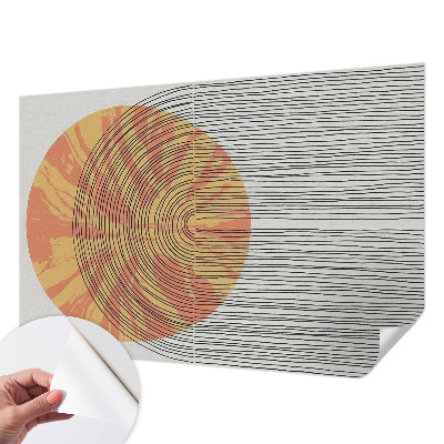 Samolepilna fototapeta za dnevno sobo z motivom kroga s črtami