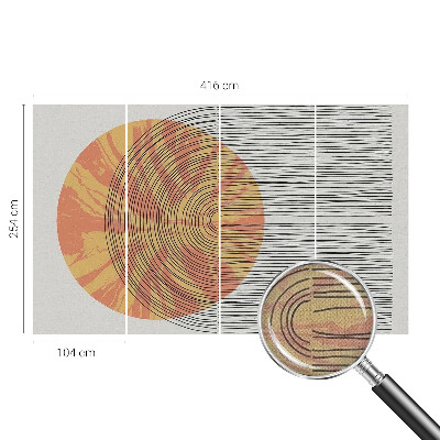 Samolepilna fototapeta za dnevno sobo z motivom kroga s črtami