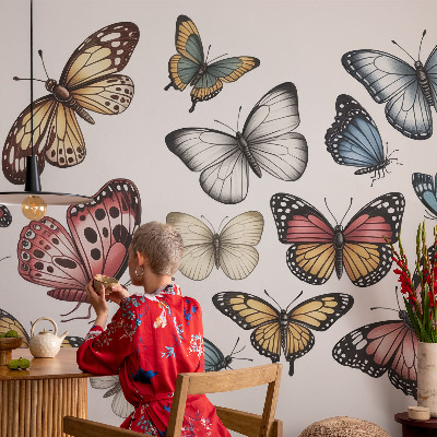 Samolepilna fototapeta z motivom rajskih metuljev