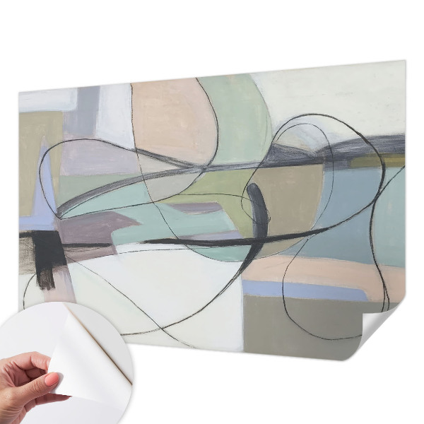 Samolepilna fototapeta za dnevno sobo Pastelne črte