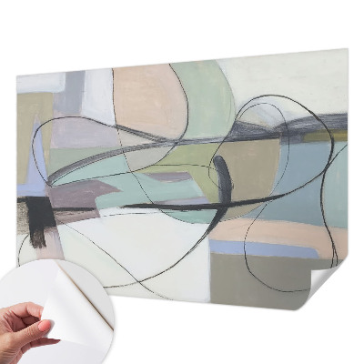 Samolepilna fototapeta za dnevno sobo Pastelne črte