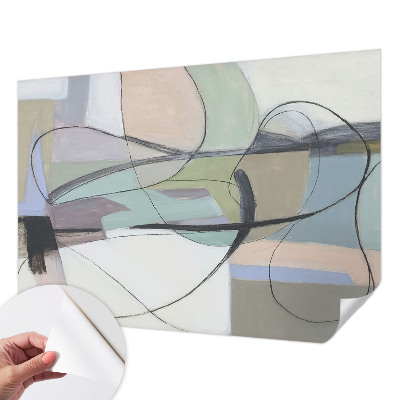 Samolepilna fototapeta za dnevno sobo Pastelne črte