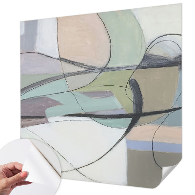 Samolepilna fototapeta za dnevno sobo Pastelne črte