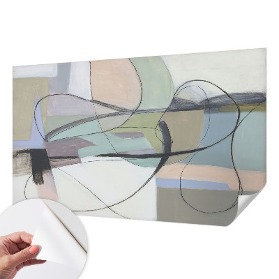 Samolepilna fototapeta za dnevno sobo Pastelne črte