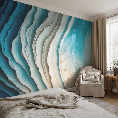 Fototapeta za otroško sobo z vzorcem valov za pomirjujoče otroško okolje
