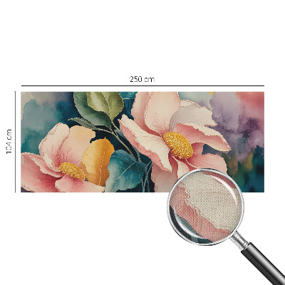Samolepilna fototapeta za dnevno sobo z vzorcem cvetlične elegance