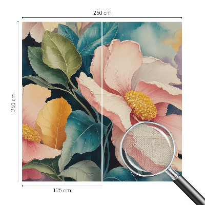 Samolepilna fototapeta za dnevno sobo z vzorcem cvetlične elegance