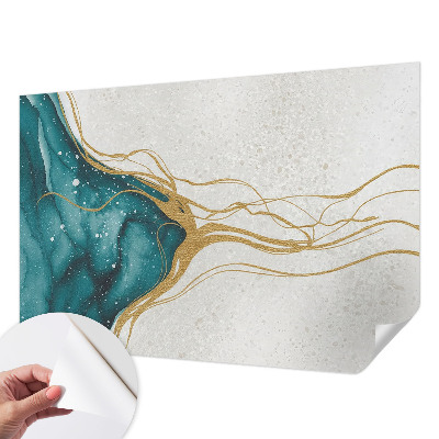 3D fototapeta z motivom turkiznih črt