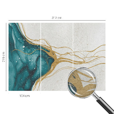 3D fototapeta z motivom turkiznih črt