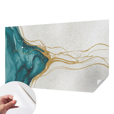 3D fototapeta z motivom turkiznih črt
