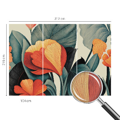 Samolepilna fototapeta za dnevno sobo Barvite rože