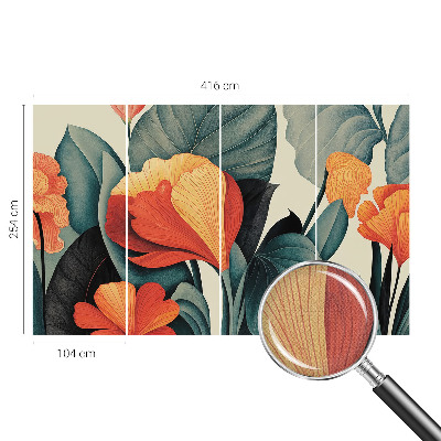 Samolepilna fototapeta za dnevno sobo Barvite rože