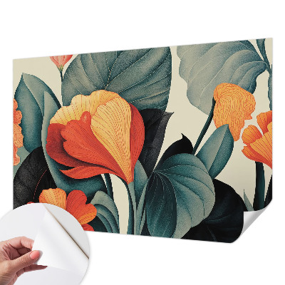 Samolepilna fototapeta za dnevno sobo Barvite rože