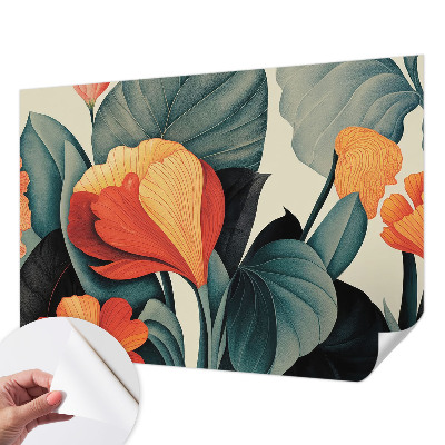 Samolepilna fototapeta za dnevno sobo Barvite rože