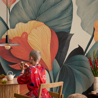 Samolepilna fototapeta za dnevno sobo Barvite rože