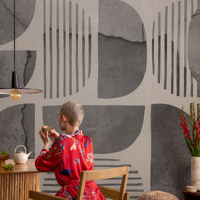 Samolepilna fototapeta za dnevno sobo z motivom geometrijskih oblik