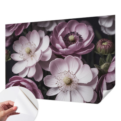 Samolepilna fototapeta za spalnico z motivom cvetlične elegance