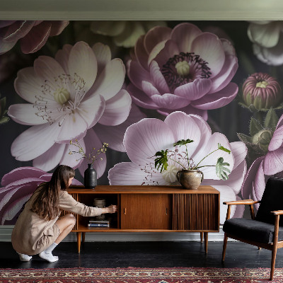 Samolepilna fototapeta za spalnico z motivom cvetlične elegance