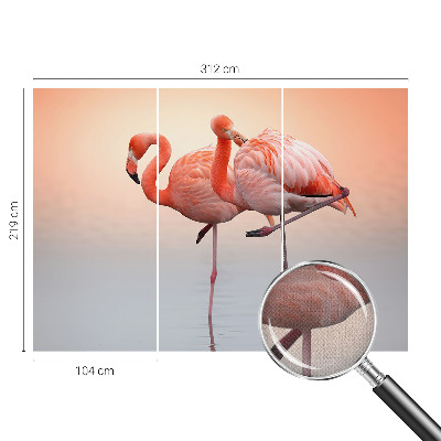 Samolepilna fototapeta z motivom nežnih flamingov