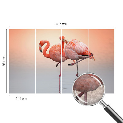 Samolepilna fototapeta z motivom nežnih flamingov