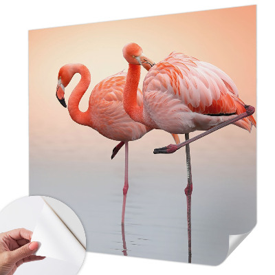 Samolepilna fototapeta z motivom nežnih flamingov
