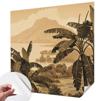 Samolepilna fototapeta za spalnico s tropsko panoramo