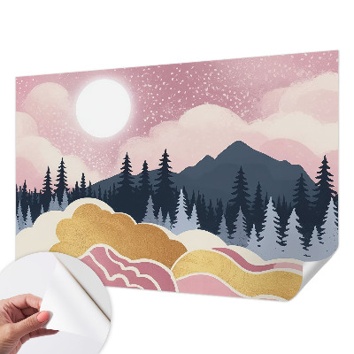 Samolepilna fototapeta za dnevno sobo Rožnati sončni zahod