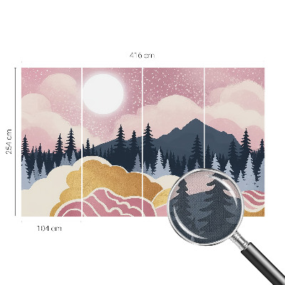 Samolepilna fototapeta za dnevno sobo Rožnati sončni zahod