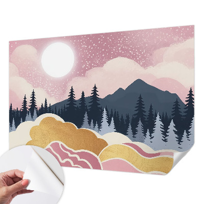 Samolepilna fototapeta za dnevno sobo Rožnati sončni zahod