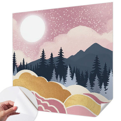 Samolepilna fototapeta za dnevno sobo Rožnati sončni zahod