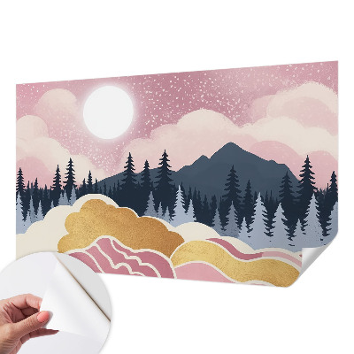 Samolepilna fototapeta za dnevno sobo Rožnati sončni zahod