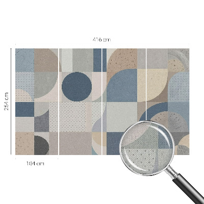 Samolepilna fototapeta za dnevno sobo z geometrijskim mozaikom